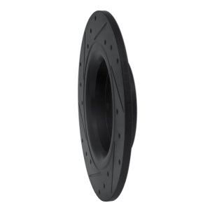 Honda Civic Brake Rotor (1) - Rear Right - R1 Concepts - Drilled & Slotted - Black - `17-`20